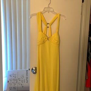 Yellow dress with open back